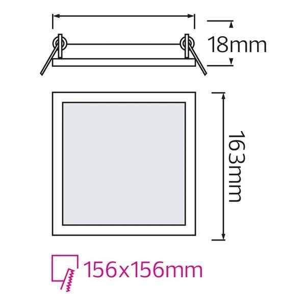 Світлодіодний світильник врізний Horoz Electric Slim/Sq-12 12W 6400K 056-005-0012-020 фото