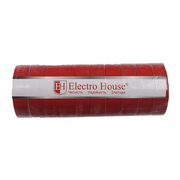 Ізоляційна стрічка ElectroHouse 11м червона EH-AHT-1809 фото
