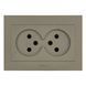 Розетка 2-а. Ovivo Electric GRANO антрацит 400-130300-908 фото 1