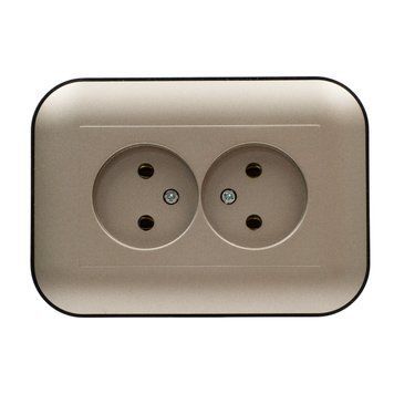 Розетка 2-а. Ovivo Electric LOFT антрацит+чорна 404-130308-908 фото