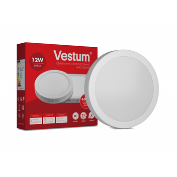 Світильник LED накладний круглий Vestum 12W 4000K 220V 1-VS-5302 фото
