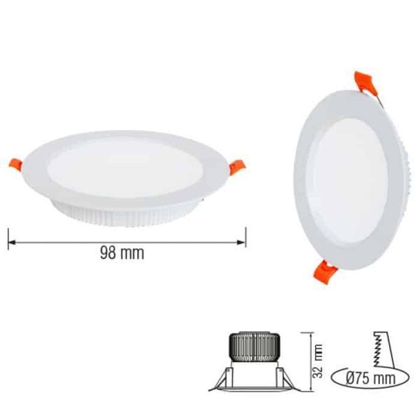 Світлодіодний світильник врізний Horoz Electric ALEXA-8 8W 7000K чорний 016-048-0008-040 фото